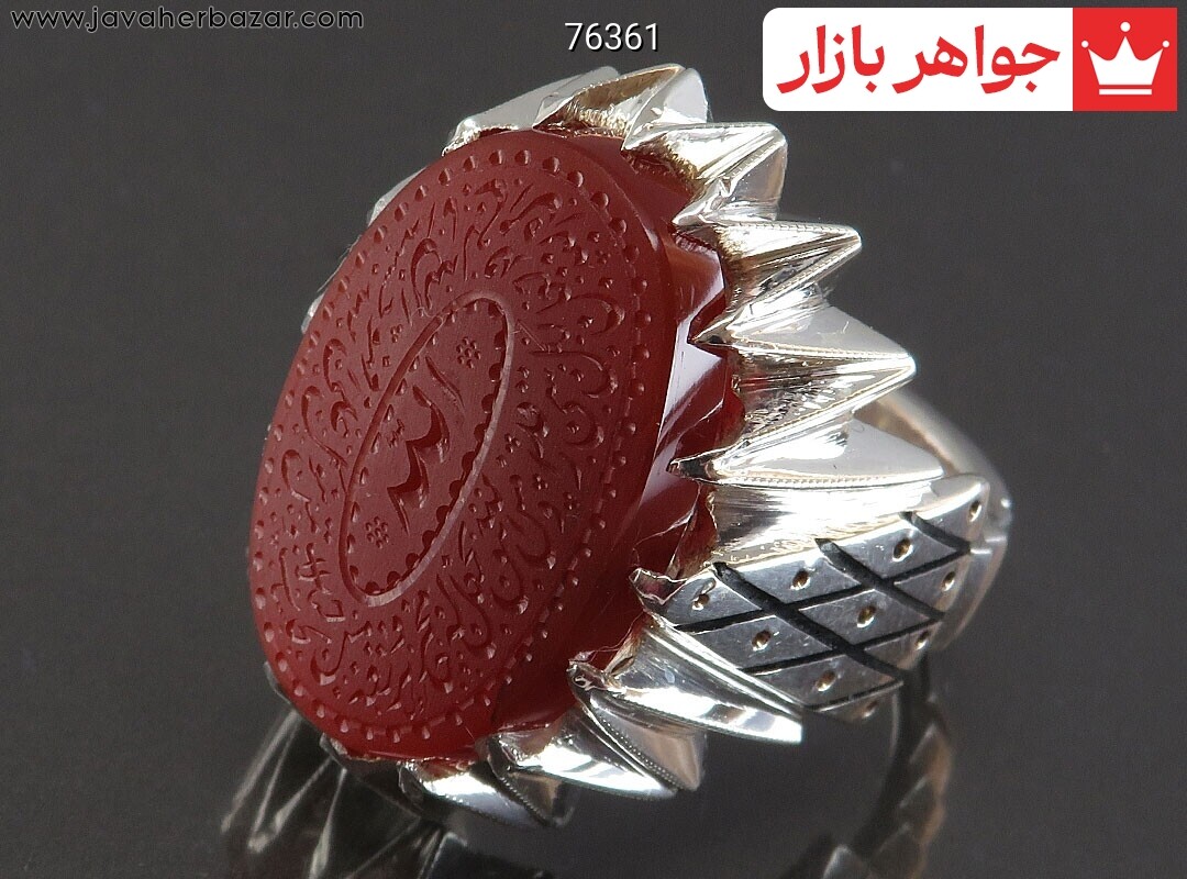 انگشتر نقره عقیق یمنی مردانه دست ساز [رزق و روزی » و من یتق الله]